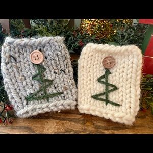 Knit 🌲 coffee cup cozies